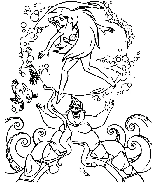 Desenhos de A Pequena Sereia para colorir 13