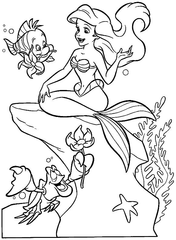 Desenhos de A Pequena Sereia para colorir 34