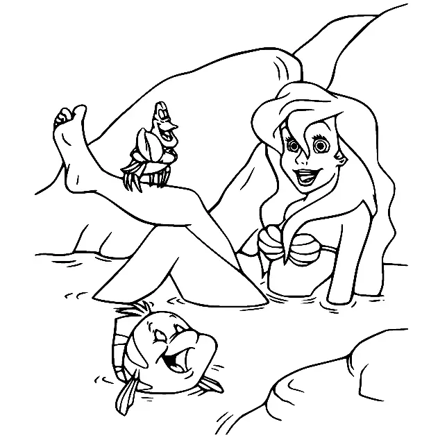 Desenhos de A Pequena Sereia para colorir 35
