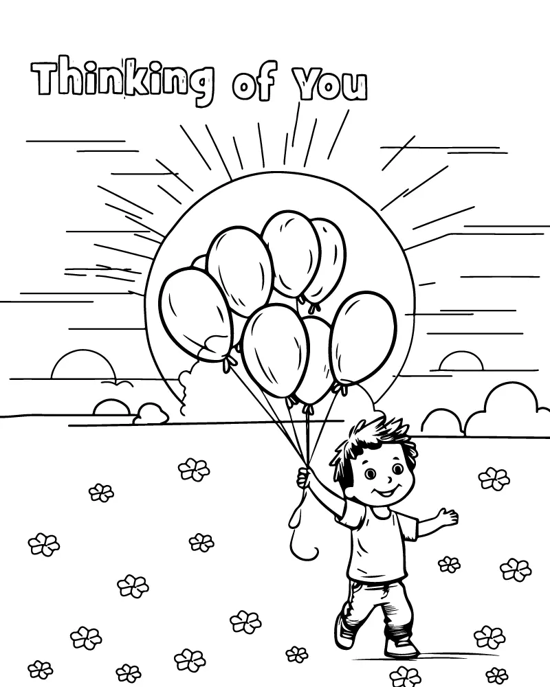 Thinking Of You Coloring Pages