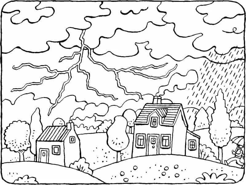 Trovoada Para Colorir 26