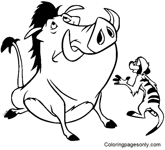 Timon and Pumbaa Coloring Pages 10