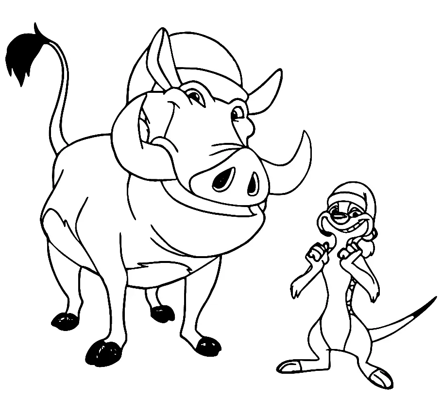 Timon and Pumbaa Coloring Pages 12