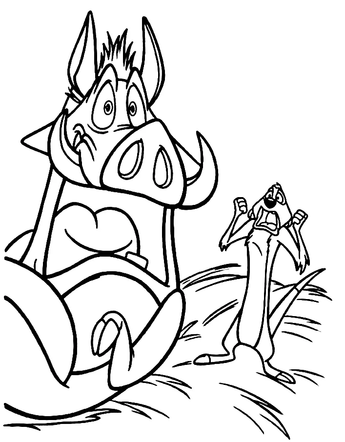 Timon and Pumbaa Coloring Pages 14