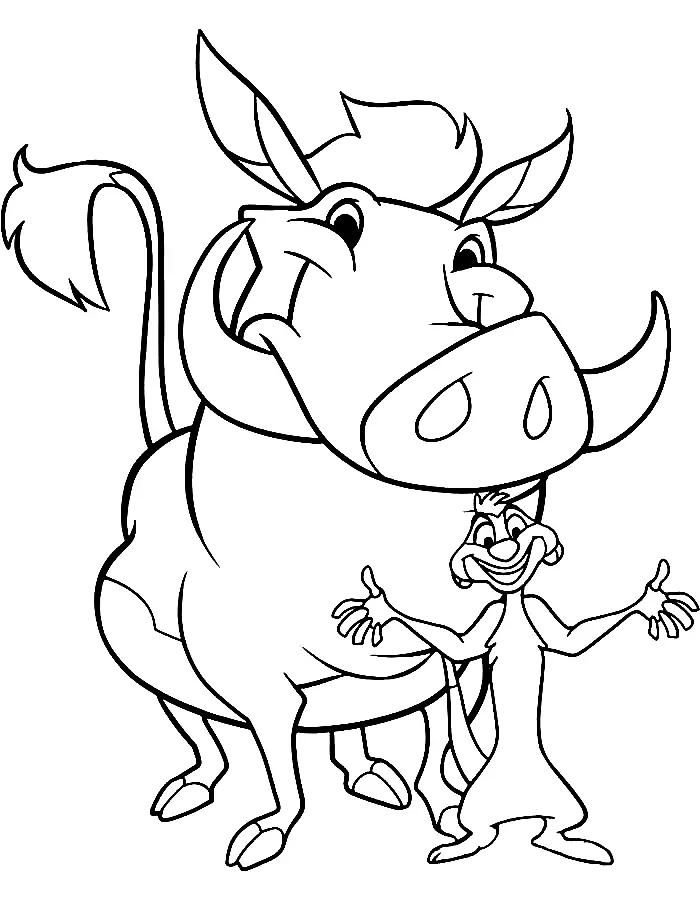 Timon and Pumbaa Coloring Pages 16