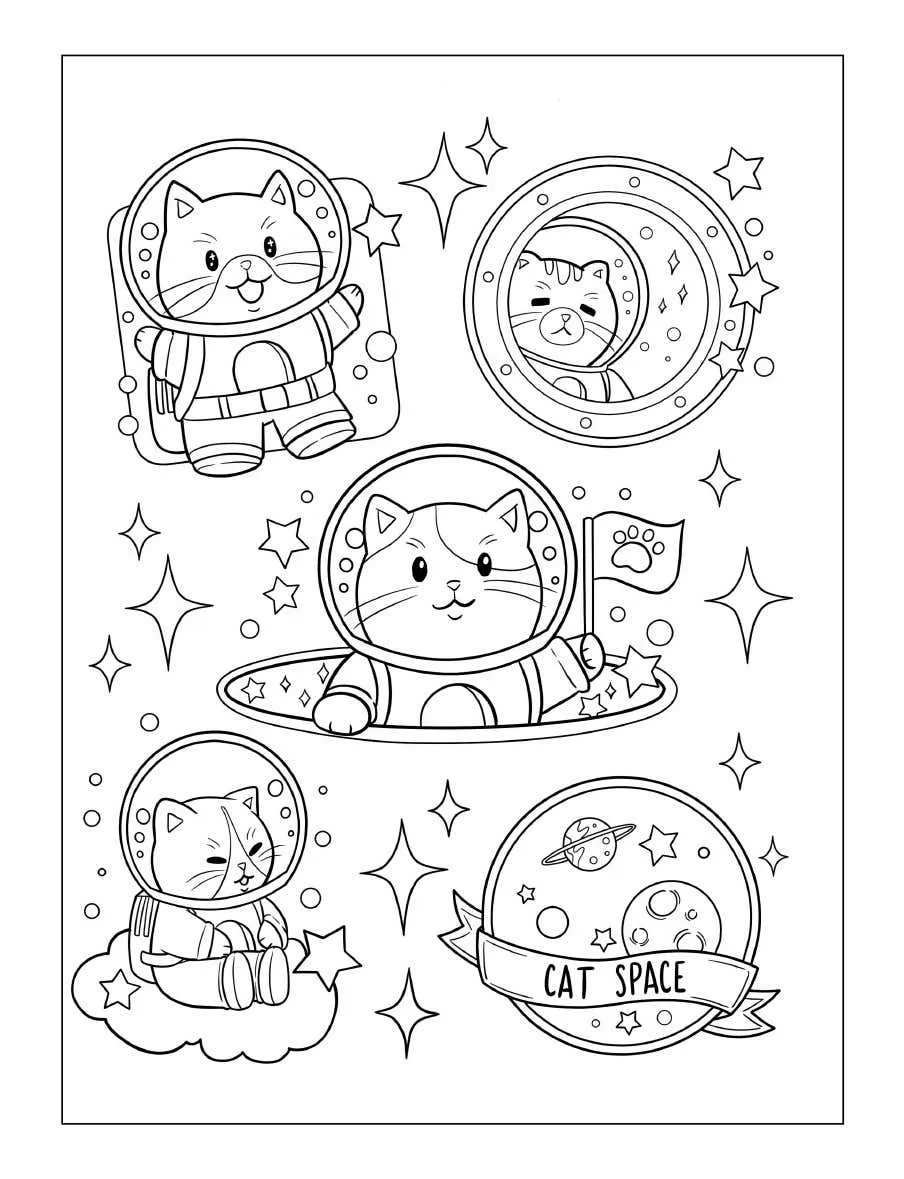 Tiny Cats Coloring Pages 14