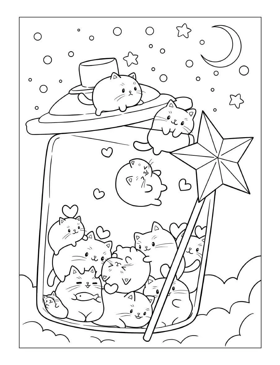 Tiny Cats Coloring Pages 5