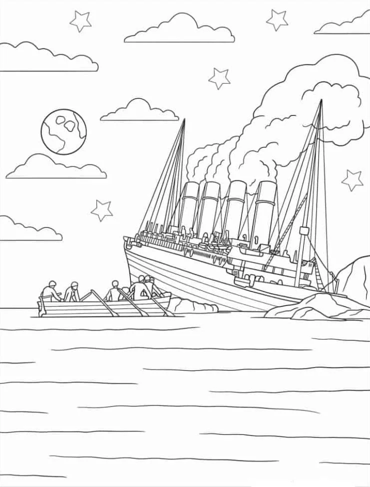 Titanic Para Colorear 16