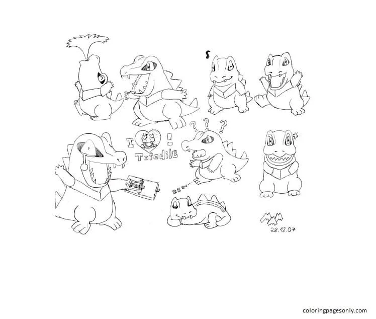 Totodile Para Colorear 13
