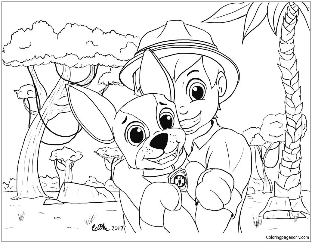 Tracker Paw Patrol Coloring Pages 6