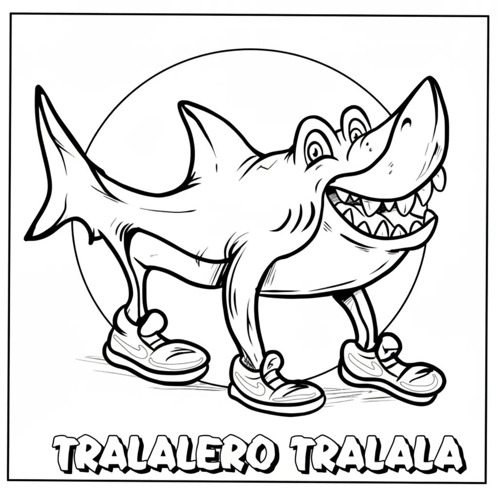 Tralalero Tralala Para Colorear 6