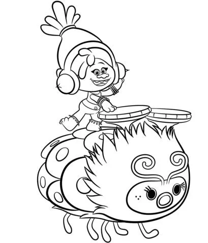 Trolls World Tour Coloring Pages 22