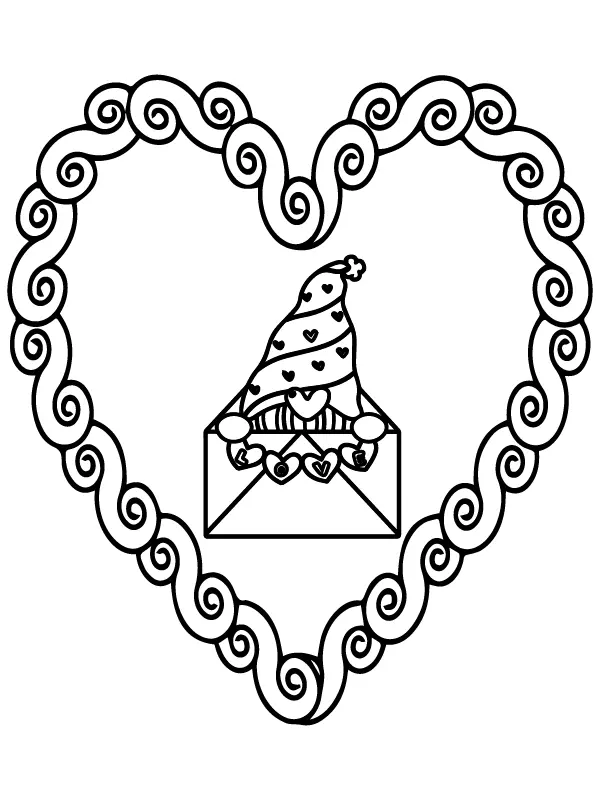 Gnomos San Valentin Para Colorear 10