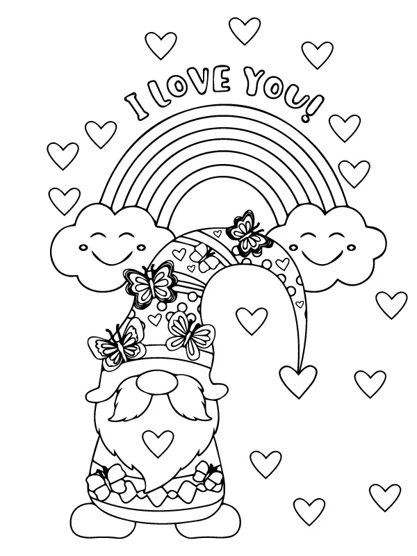 Desenhos de Gnomos Dos Namorados Para Colorir 3