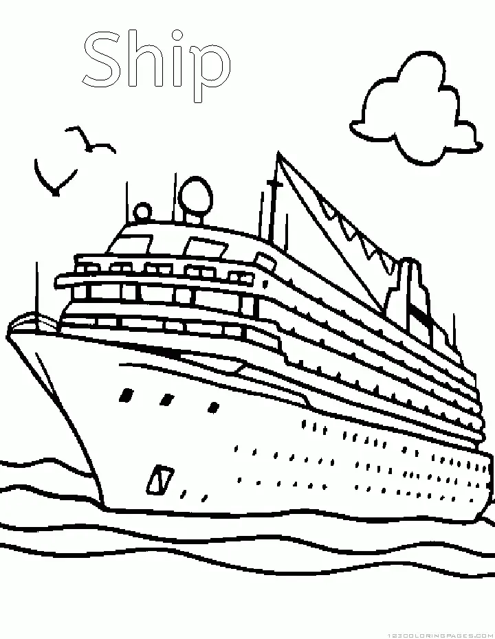 Desenhos de Navios de Guerra Para Colorir 18