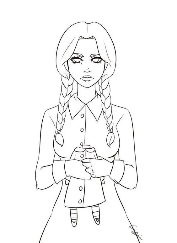 Wednesday Addams Ausmalbilder 1