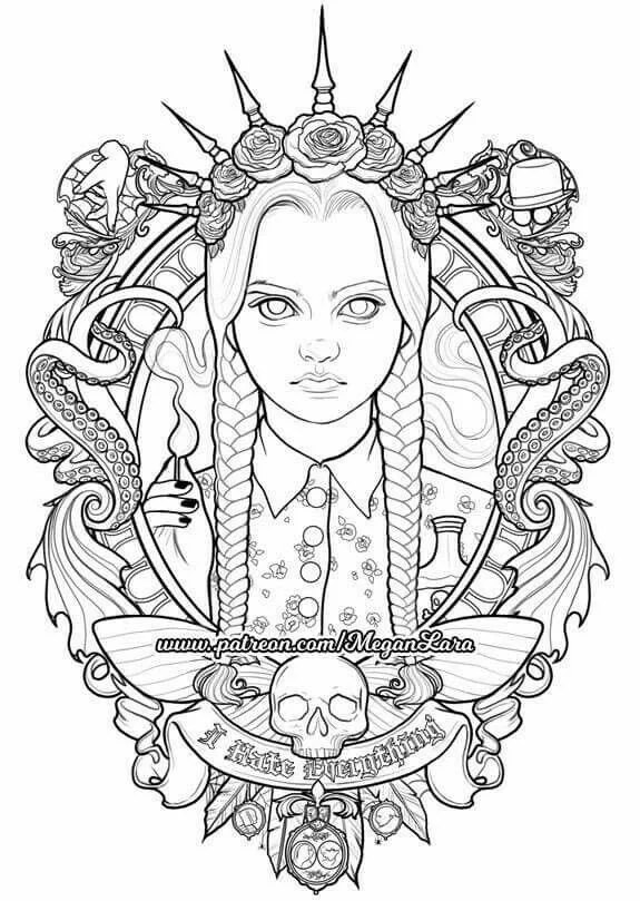 Wednesday Addams Coloring Pages 4