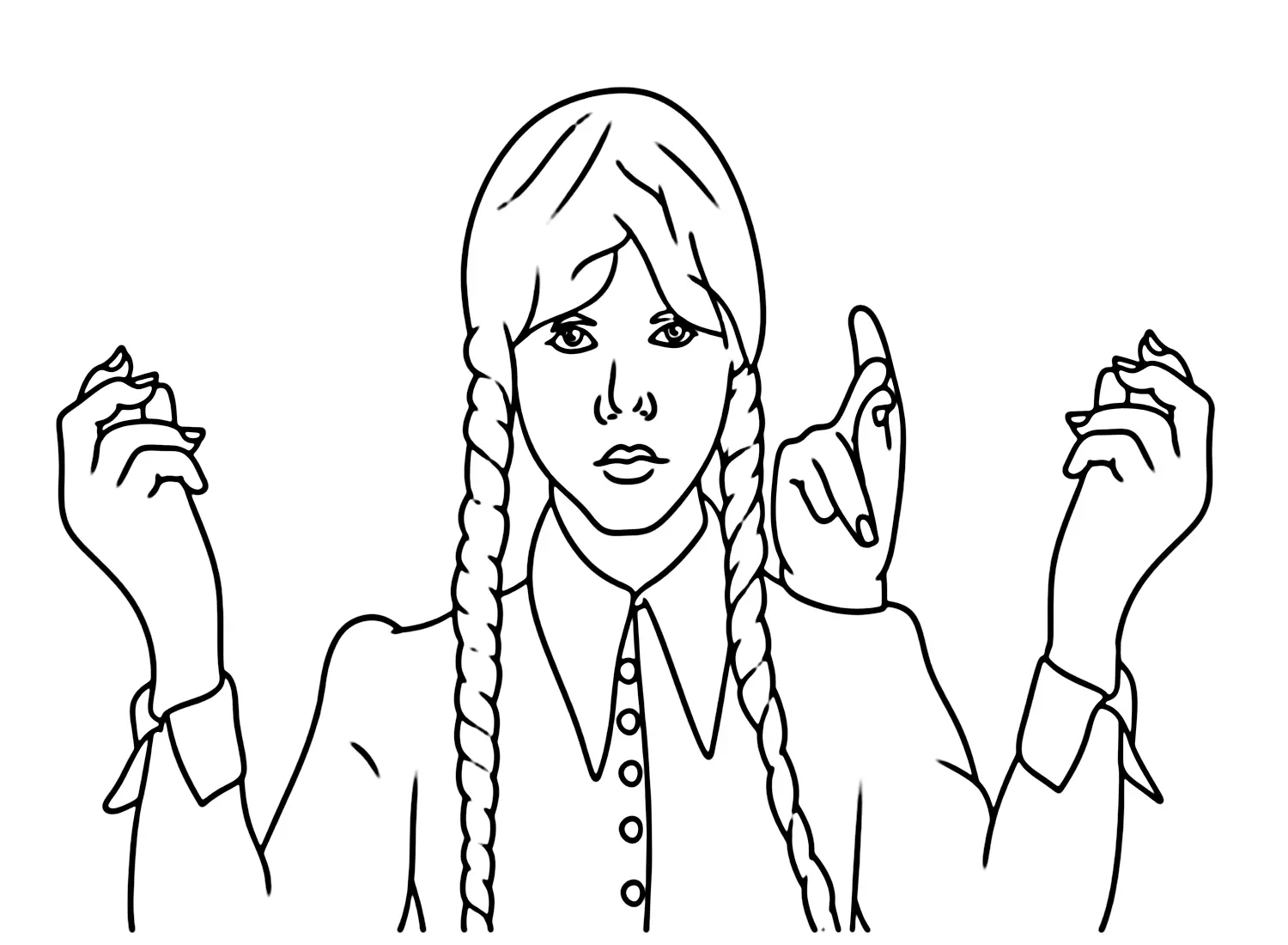 Desenhos de Wednesday Para Colorir 11