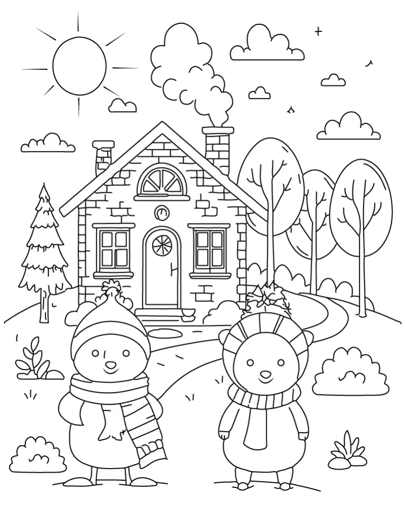 Inverno para adultos Para Colorir