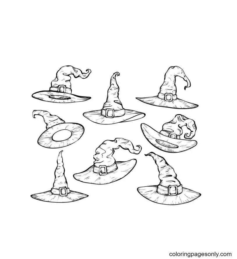 Witch Hat Coloring Pages 13