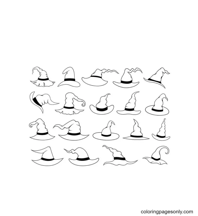 Witch Hat Coloring Pages 68