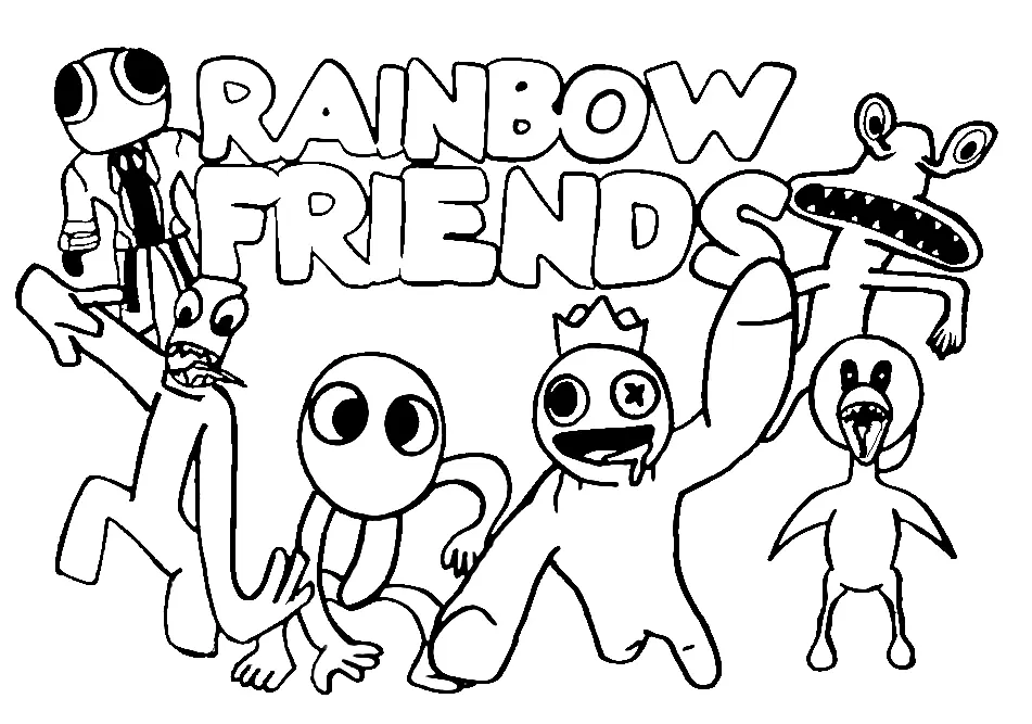 Yellow Rainbow Friends Para Colorear 1
