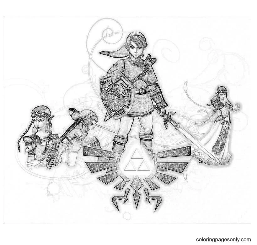 Desenhos de Zelda Para Colorir 49